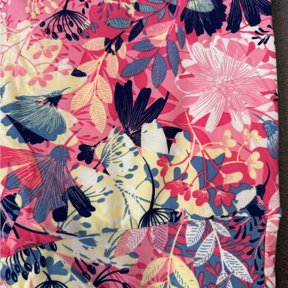 LuLaRoe TC2 Pink Floral Leggings - Picture 2 of 3